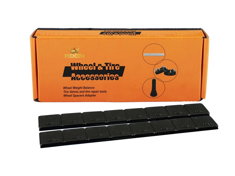 EZISOE EZISO 1/2 Oz Black Stick on Wheel Weights,0.5OZ Adhesive Backed Wheel Weights (144pcs,72 oz Pack) - Image 1
